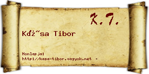 Kása Tibor névjegykártya
