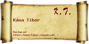 Kása Tibor névjegykártya